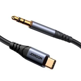 Stereofonní audio kabel Joyroom AUX 3,5 mm mini jack - USB-C pro telefon 1,2 m černý (SY-A07)