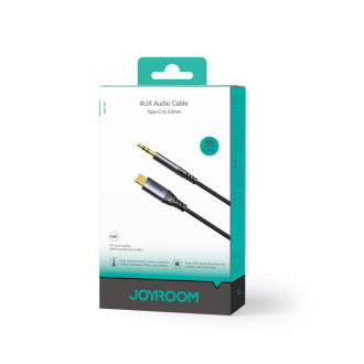 Stereofonní audio kabel Joyroom AUX 3,5 mm mini jack - USB-C pro telefon 1,2 m černý (SY-A07)