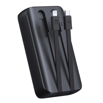 Powerbanka Joyroom 30W 10000mAh s vestavěným Lightning a USB-C kabely černá (JR-PBC06)