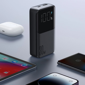Powerbanka Joyroom 30W 10000mAh s vestavěným Lightning a USB-C kabely černá (JR-PBC06)