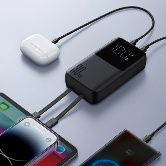Powerbanka Joyroom 30W 10000mAh s vestavěným Lightning a USB-C kabely černá (JR-PBC06)