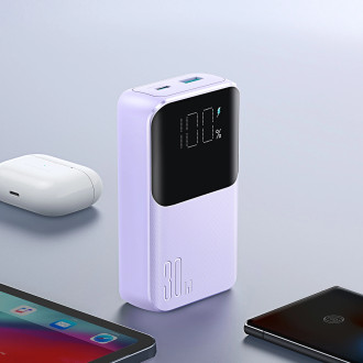 Powerbanka Joyroom 30W 10000mAh s vestavěným Lightning a USB-C kabely fialové (JR-PBC06)