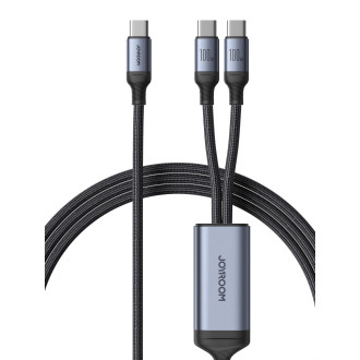 Kabel 2 v 1 Joyroom Speedy série SA21-1T2 USB-C - USB-C / USB-C 1,5 m černý