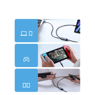 Kabel 2 v 1 Joyroom Speedy série SA21-1T2 USB-C - USB-C / USB-C 1,5 m černý