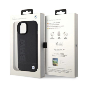 BMW BMHMP15SSLLBK iPhone 15 6,1&quot; černo/černý pevný obal Magsafe Signature Logo Imprint