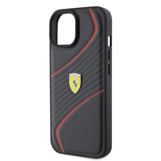 Ferrari FEHCP15SPTWK iPhone 15 6,1&quot; černo/černé pevné pouzdro Twist Metal Logo