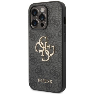 Guess GUHCP15L4GMGGR iPhone 15 Pro 6,1&quot; šedý/šedý pevný obal 4G velké kovové logo