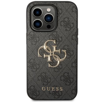 Guess GUHCP15L4GMGGR iPhone 15 Pro 6,1&quot; šedý/šedý pevný obal 4G velké kovové logo