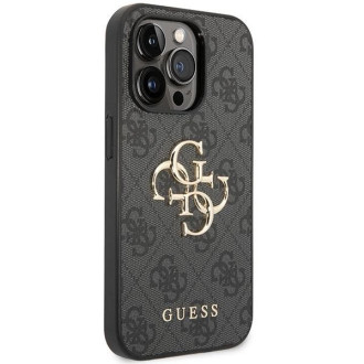 Guess GUHCP15L4GMGGR iPhone 15 Pro 6,1&quot; šedý/šedý pevný obal 4G velké kovové logo