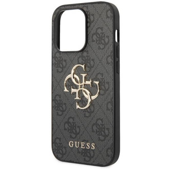 Guess GUHCP15L4GMGGR iPhone 15 Pro 6,1&quot; šedý/šedý pevný obal 4G velké kovové logo