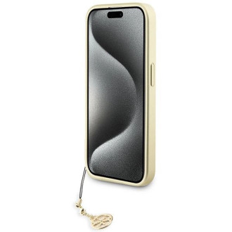 Guess GUHCP15LGF4GBR iPhone 15 Pro 6,1&quot; hnědé/hnědé pevné pouzdro 4G Charms Collection