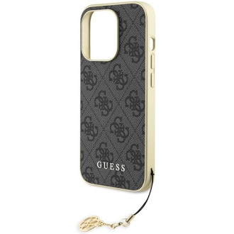 Guess GUHCP15LGF4GGR iPhone 15 Pro 6,1&quot; šedý/šedý pevný obal 4G Charms Collection