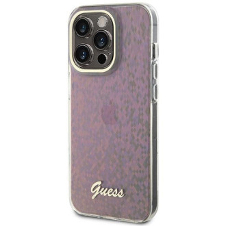 Guess GUHCP15LHDECMP iPhone 15 Pro 6,1&quot; růžový/růžový pevný obal IML Faceted Mirror Disco Iridescent