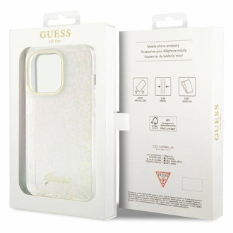 Guess GUHCP15LHDECMP iPhone 15 Pro 6,1&quot; růžový/růžový pevný obal IML Faceted Mirror Disco Iridescent