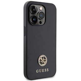 Guess GUHCP15LPS4DGPK iPhone 15 Pro 6,1&quot; černý/černý pevný obal Strass Metal Logo