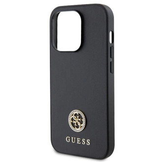 Guess GUHCP15LPS4DGPK iPhone 15 Pro 6,1&quot; černý/černý pevný obal Strass Metal Logo