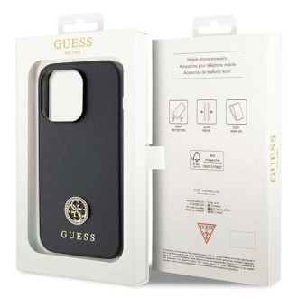 Guess GUHCP15LPS4DGPK iPhone 15 Pro 6,1&quot; černý/černý pevný obal Strass Metal Logo