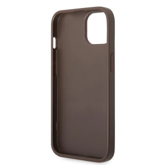 Guess GUHCP15MG4GFBR iPhone 15 Plus 6,7&quot; hnědé/hnědé pevné pouzdro 4G kovové zlaté logo