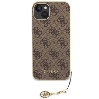 Guess GUHCP15MGF4GBR iPhone 15 Plus 6,7&quot; hnědé/hnědé pevné pouzdro 4G Charms Collection