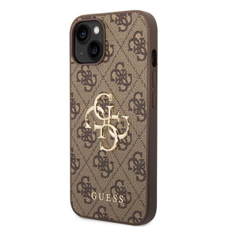 Guess GUHCP15S4GMGBR iPhone 15 6,1&quot; hnědý/hnědý pevný obal 4G velké kovové logo