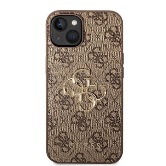 Guess GUHCP15S4GMGBR iPhone 15 6,1&quot; hnědý/hnědý pevný obal 4G velké kovové logo