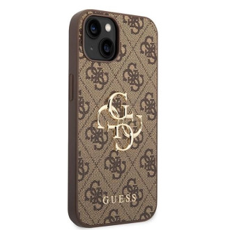Guess GUHCP15S4GMGBR iPhone 15 6,1&quot; hnědý/hnědý pevný obal 4G velké kovové logo