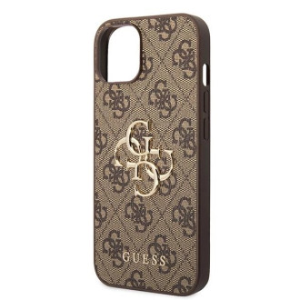 Guess GUHCP15S4GMGBR iPhone 15 6,1&quot; hnědý/hnědý pevný obal 4G velké kovové logo