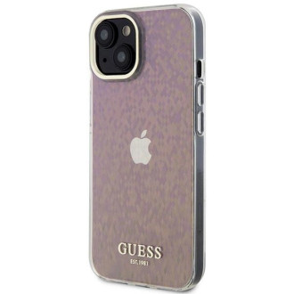 Guess GUHCP15SHDECMP iPhone 15 6,1&quot; růžový/růžový pevný obal IML Faceted Mirror Disco Iridescent