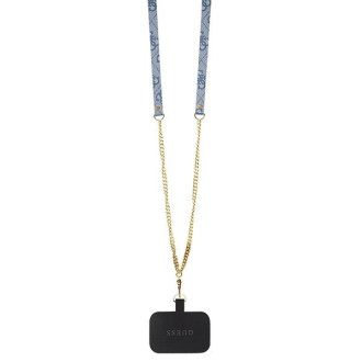 Guess GUHCP15SP4TDSCPB iPhone 15 6,1&quot; modro/modré pevné pouzdro Crossbody 4G kovové logo