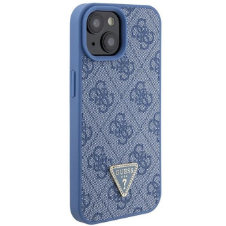Guess GUHCP15SP4TDSCPB iPhone 15 6,1&quot; modro/modré pevné pouzdro Crossbody 4G kovové logo