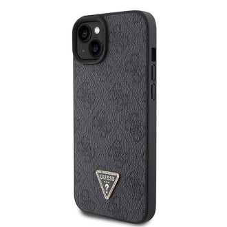 Guess GUHCP15SP4TDSCPK iPhone 15 6,1&quot; černo/černé pevné pouzdro Crossbody 4G kovové logo