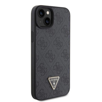 Guess GUHCP15SP4TDSCPK iPhone 15 6,1&quot; černo/černé pevné pouzdro Crossbody 4G kovové logo