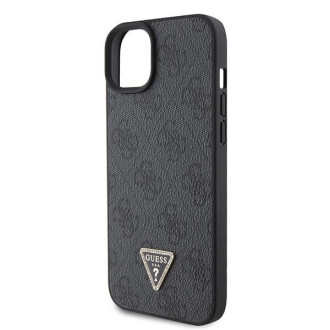 Guess GUHCP15SP4TDSCPK iPhone 15 6,1&quot; černo/černé pevné pouzdro Crossbody 4G kovové logo