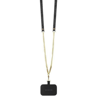 Guess GUHCP15SP4TDSCPK iPhone 15 6,1&quot; černo/černé pevné pouzdro Crossbody 4G kovové logo