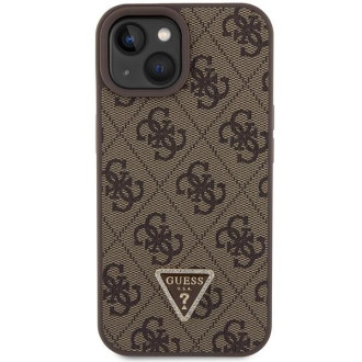 Guess GUHCP15SP4TDSCPW iPhone 15 6,1&quot; hnědý/hnědý pevný obal Crossbody 4G kovové logo