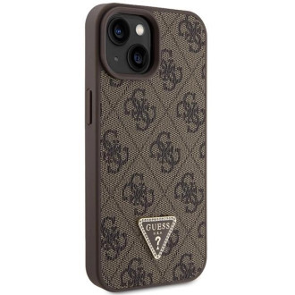Guess GUHCP15SP4TDSCPW iPhone 15 6,1&quot; hnědý/hnědý pevný obal Crossbody 4G kovové logo