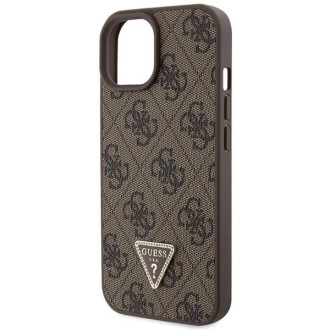 Guess GUHCP15SP4TDSCPW iPhone 15 6,1&quot; hnědý/hnědý pevný obal Crossbody 4G kovové logo