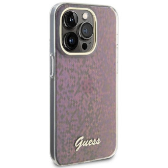 Guess GUHCP15XHDECMP iPhone 15 Pro Max 6,7&quot; růžový/růžový pevný obal IML Faceted Mirror Disco Iridescent