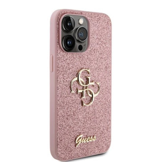 Guess GUHCP15XHG4SGP iPhone 15 Pro Max 6,7&quot; růžové/růžové pevné pouzdro Glitter Script Big 4G