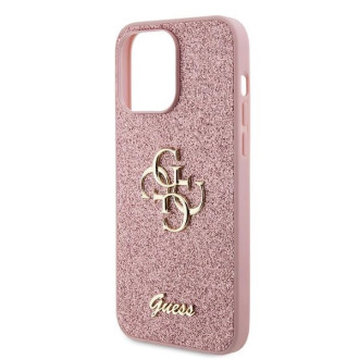 Guess GUHCP15XHG4SGP iPhone 15 Pro Max 6,7&quot; růžové/růžové pevné pouzdro Glitter Script Big 4G