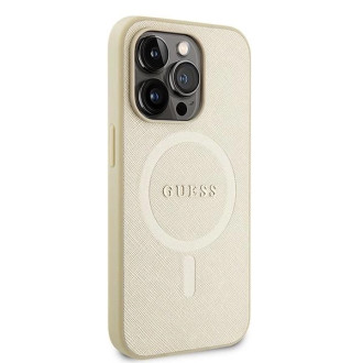 Guess GUHMP15LPSAHMCB iPhone 15 Pro 6,1&quot; zlatý/zlatý pevný obal Saffiano MagSafe