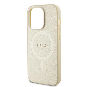 Guess GUHMP15LPSAHMCB iPhone 15 Pro 6,1&quot; zlatý/zlatý pevný obal Saffiano MagSafe