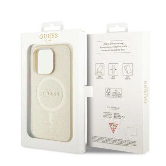 Guess GUHMP15LPSAHMCB iPhone 15 Pro 6,1&quot; zlatý/zlatý pevný obal Saffiano MagSafe