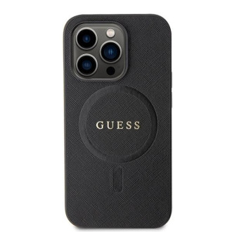 Guess GUHMP15LPSAHMCK iPhone 15 Pro 6,1&quot; černo/černé pevné pouzdro Saffiano MagSafe