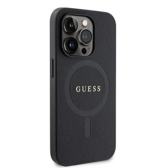 Guess GUHMP15LPSAHMCK iPhone 15 Pro 6,1&quot; černo/černé pevné pouzdro Saffiano MagSafe