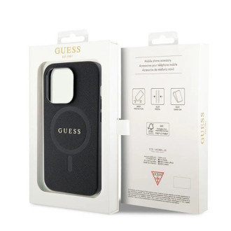 Guess GUHMP15LPSAHMCK iPhone 15 Pro 6,1&quot; černo/černé pevné pouzdro Saffiano MagSafe