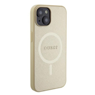 Guess GUHMP15SPSAHMCB iPhone 15 6,1&quot; zlatý/zlatý pevný obal Saffiano MagSafe