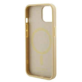 Guess GUHMP15SPSAHMCB iPhone 15 6,1&quot; zlatý/zlatý pevný obal Saffiano MagSafe