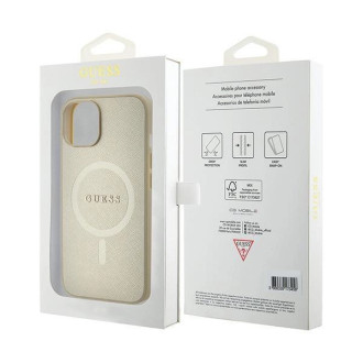 Guess GUHMP15SPSAHMCB iPhone 15 6,1&quot; zlatý/zlatý pevný obal Saffiano MagSafe