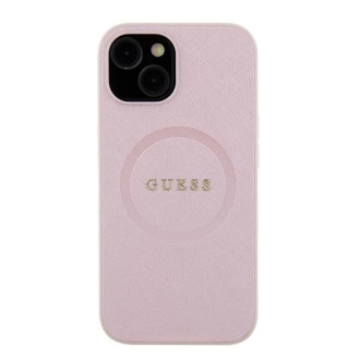 Guess GUHMP15SPSAHMCP iPhone 15 6,1&quot; růžovo-růžový pevný obal Saffiano MagSafe